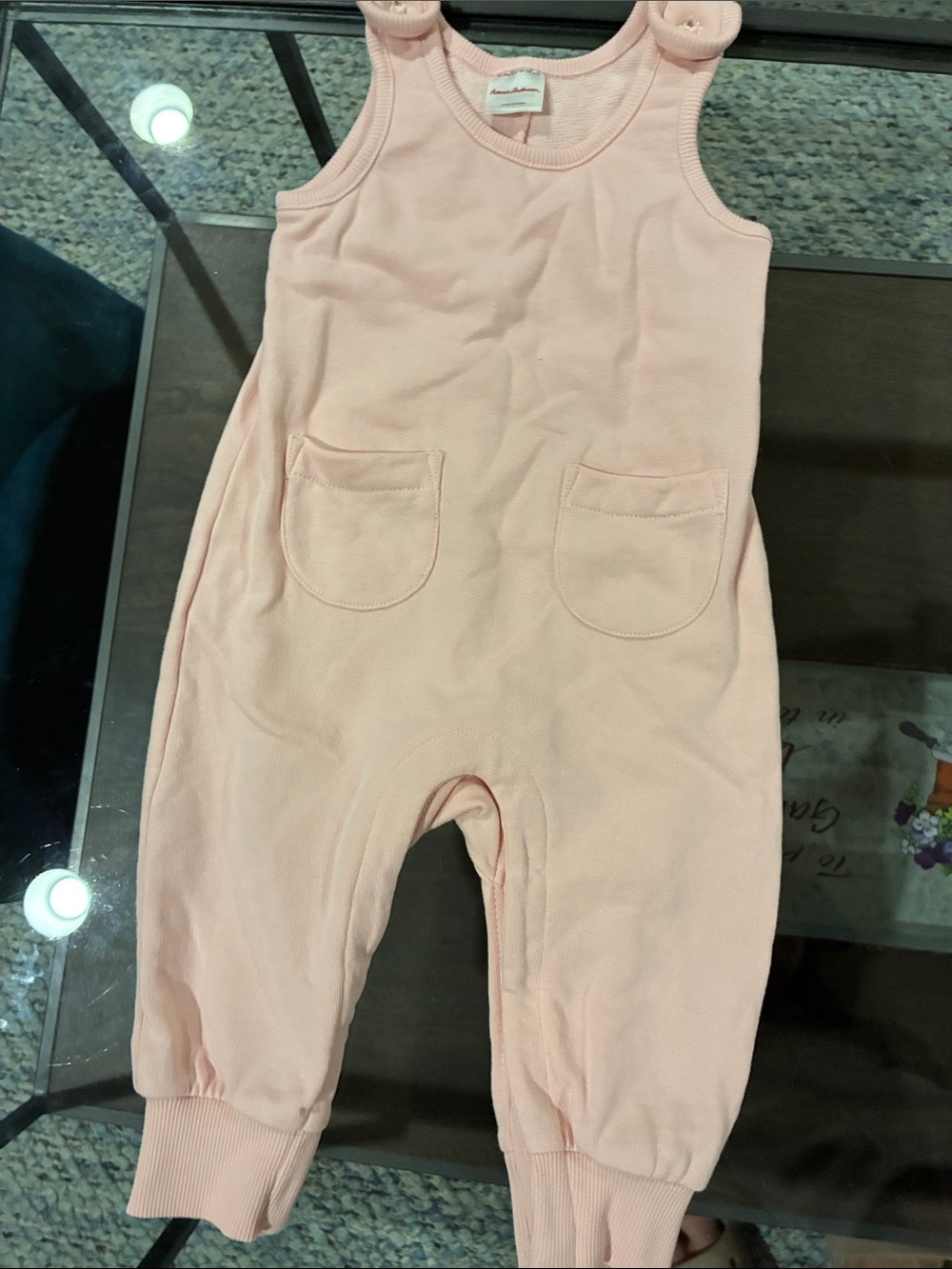 Hanna Andersson Pale Pink Ribbed Tank Bodysuit - Picture 3 of 3